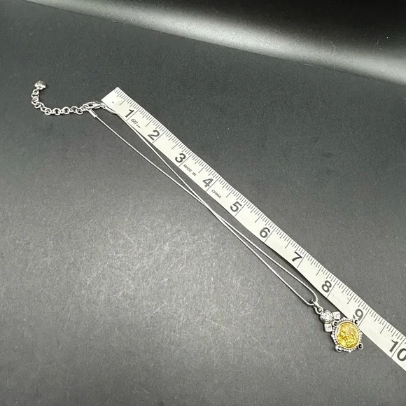 Brighton La Musique Silver Gold Medallion Coin Necklace - Picture 7 of 8